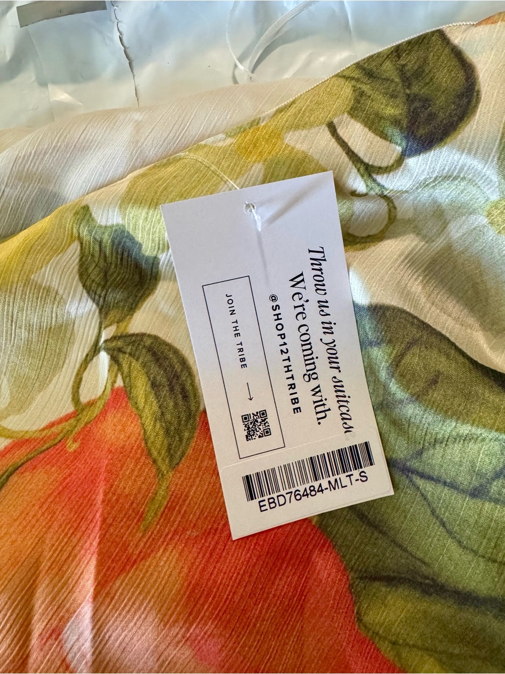 12th Tribe Camille Floral Strapless Maxi Dress in Cream, Green and Orange - Picture 4 of 4